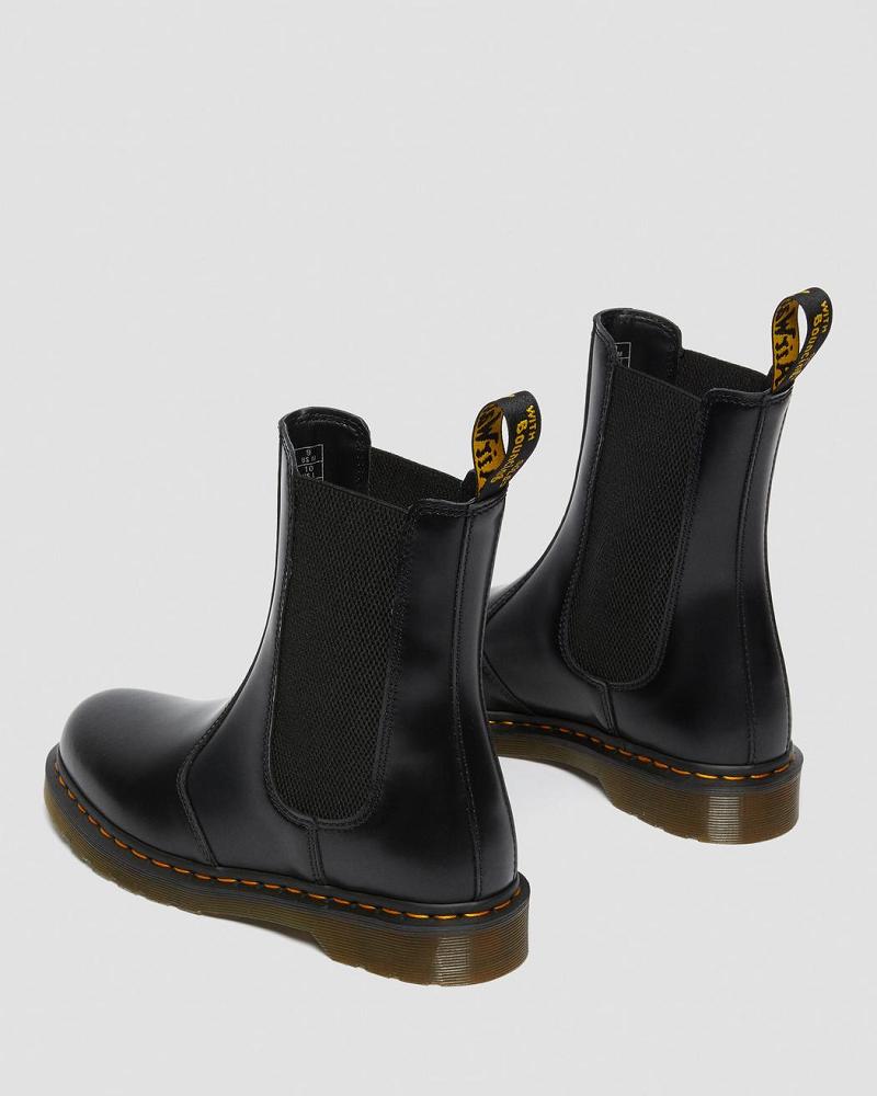 Black Women's Dr Martens 2976 Hi Smooth Leather Chelsea Boots | CA 107PJJ